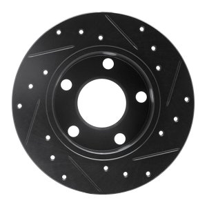 Audi A6 Quattro Brake Rotor (1) - Rear Left - R1 Concepts - Drilled & Slotted - Black - `92-`05